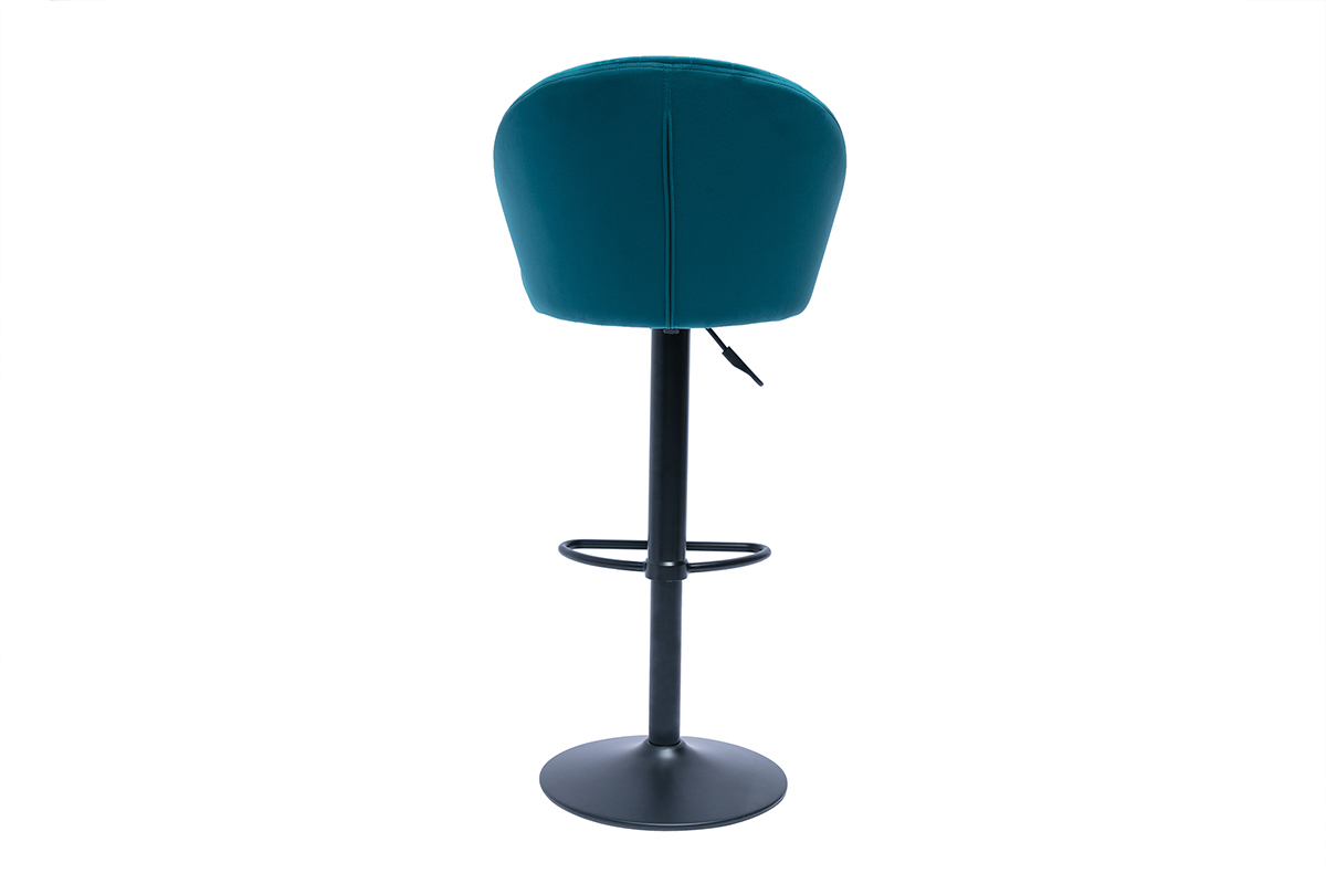 Taburete de bar terciopelo azul petrleo IZAAC