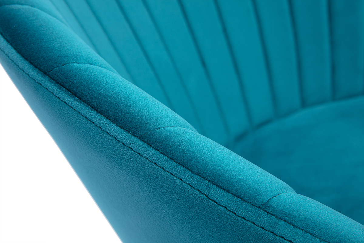 Taburete de bar terciopelo azul petrleo IZAAC