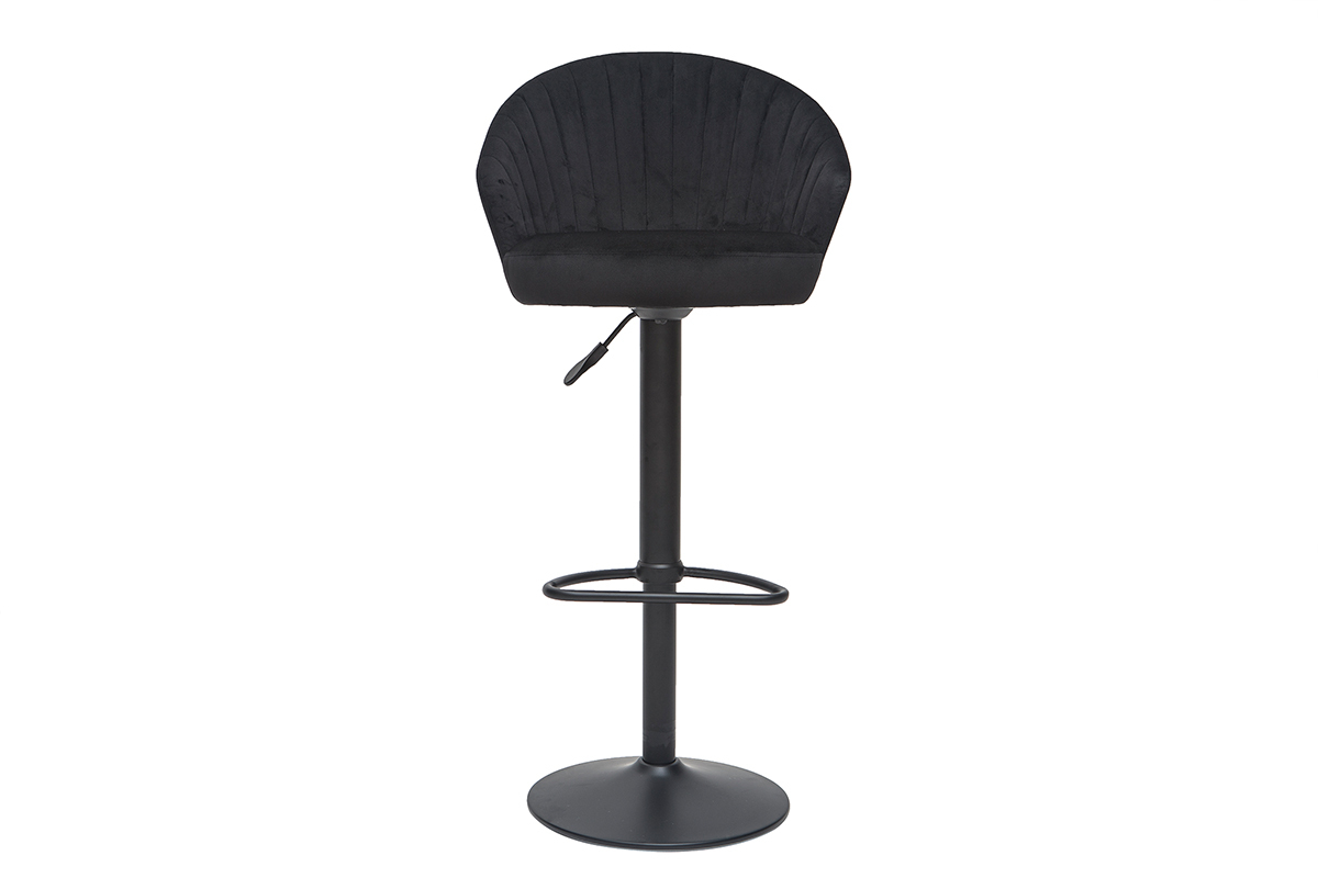 Taburete de bar terciopelo negro IZAAC