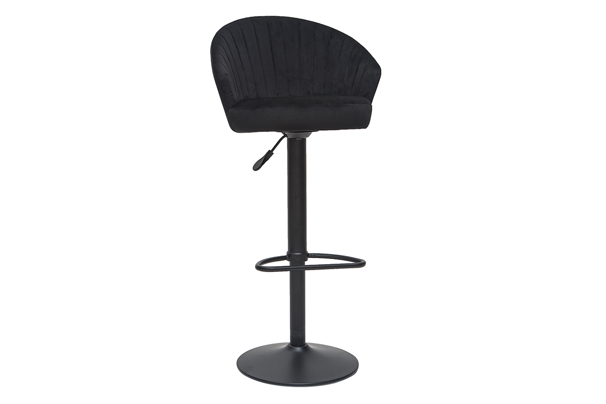 Taburete de bar terciopelo negro IZAAC