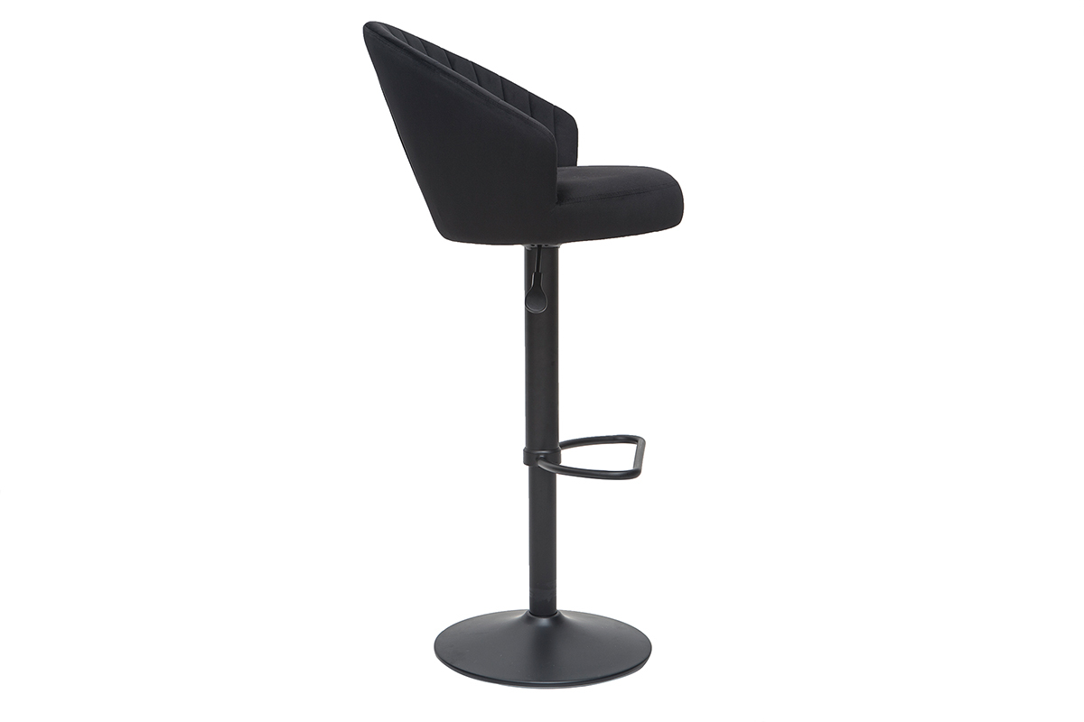 Taburete de bar terciopelo negro IZAAC