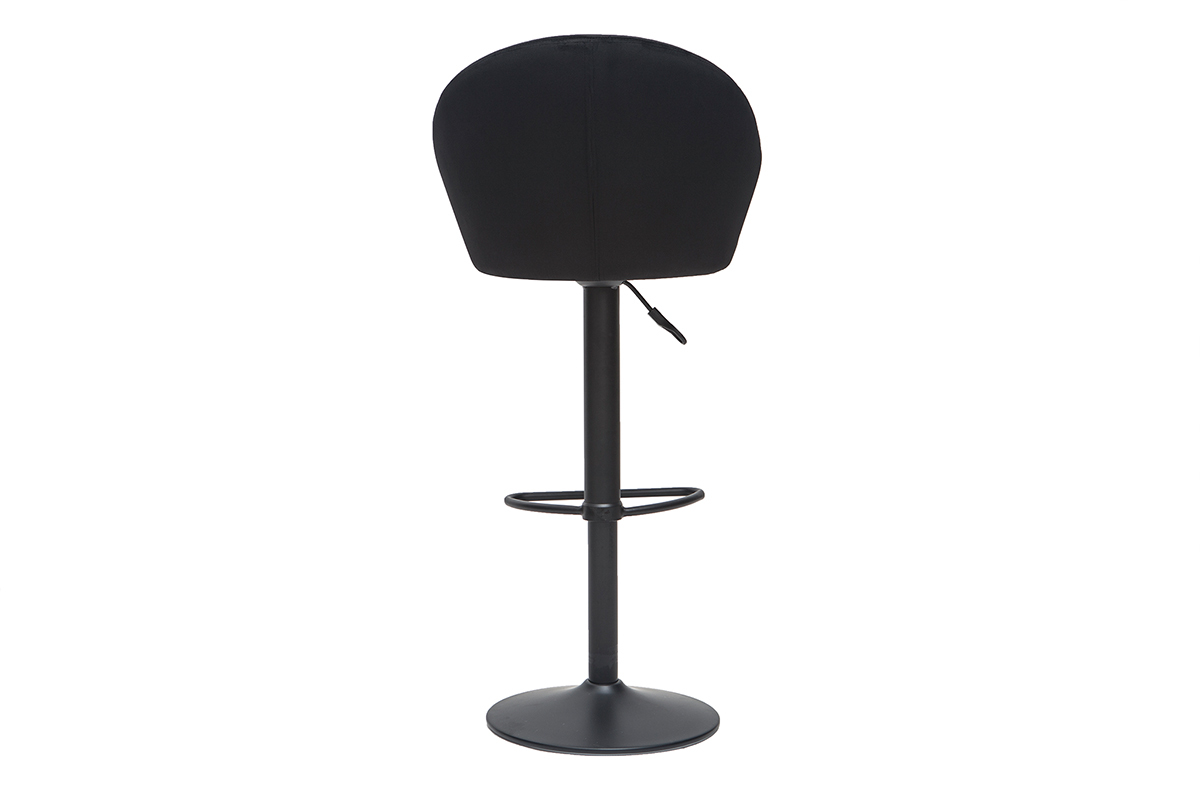 Taburete de bar terciopelo negro IZAAC