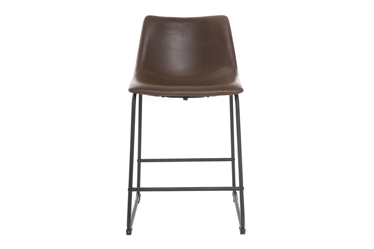 Taburete de bar vintage PU marrn 61cm lote de 2 NEW ROCK