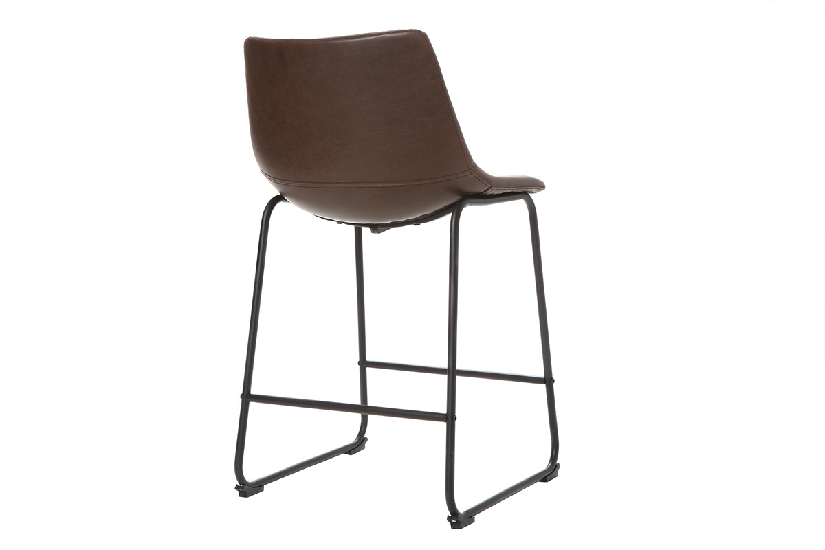 Taburete de bar vintage PU marrn 61cm lote de 2 NEW ROCK