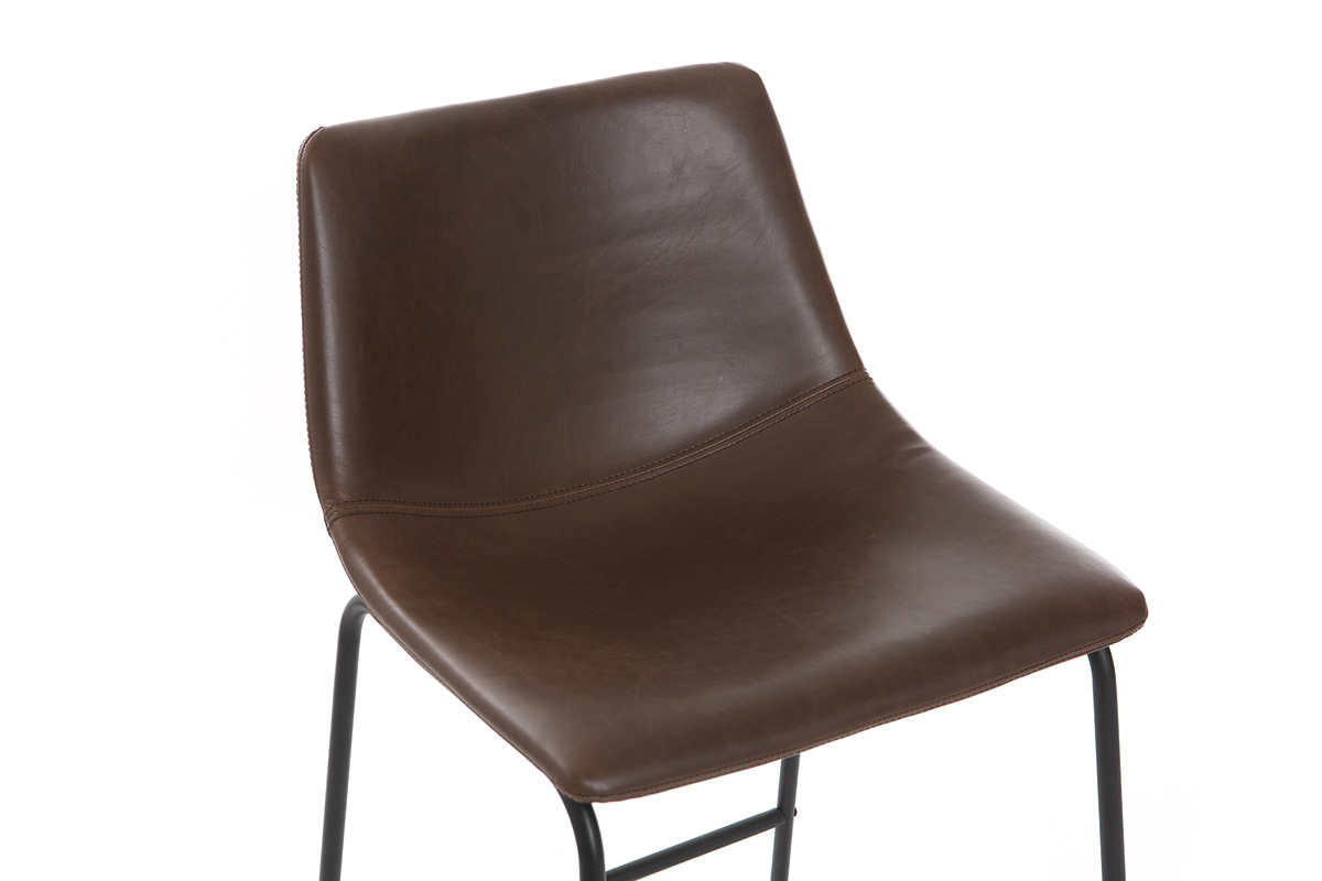Taburete de bar vintage PU marrn 61cm lote de 2 NEW ROCK