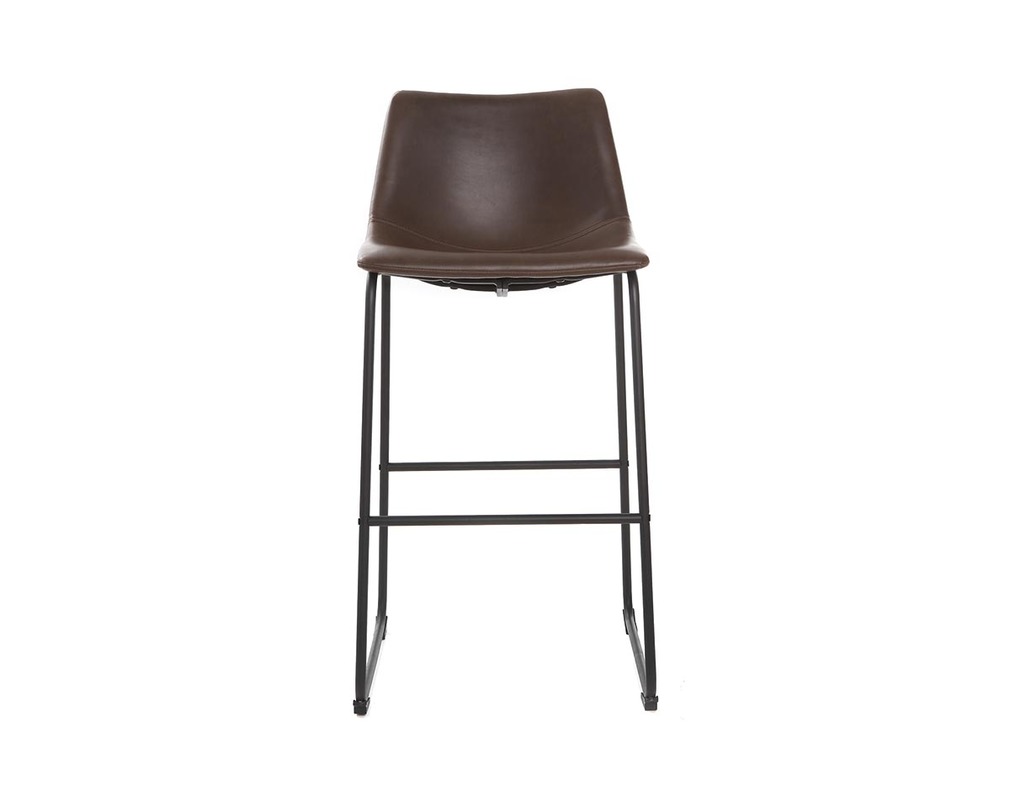 Taburete de bar vintage PU marrón 73cm lote de 2 NEW ROCK - Zoom Taburete de bar vintage PU marrón 73cm lote de 2 NEW ROCK
