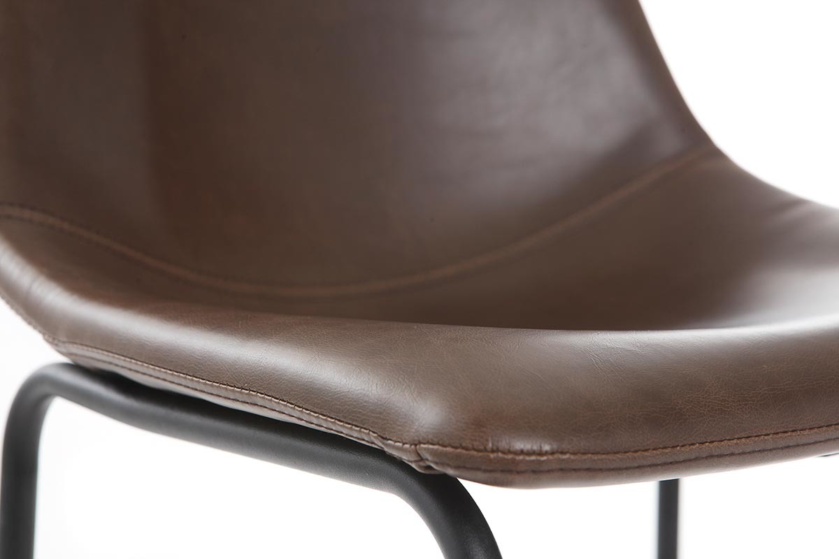 Taburete de bar vintage PU marr�n 73cm lote de 2 NEW ROCK