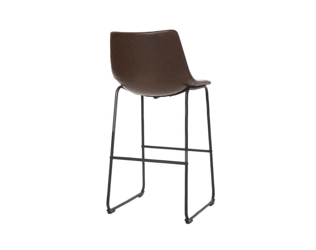 Taburete de bar vintage PU marrón 73cm lote de 2 NEW ROCK - Matiere Taburete de bar vintage PU marrón 73cm lote de 2 NEW ROCK