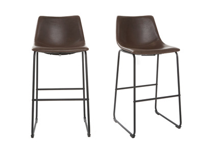 Taburete de bar vintage PU marr&oacute;n 73cm lote de 2 NEW ROCK