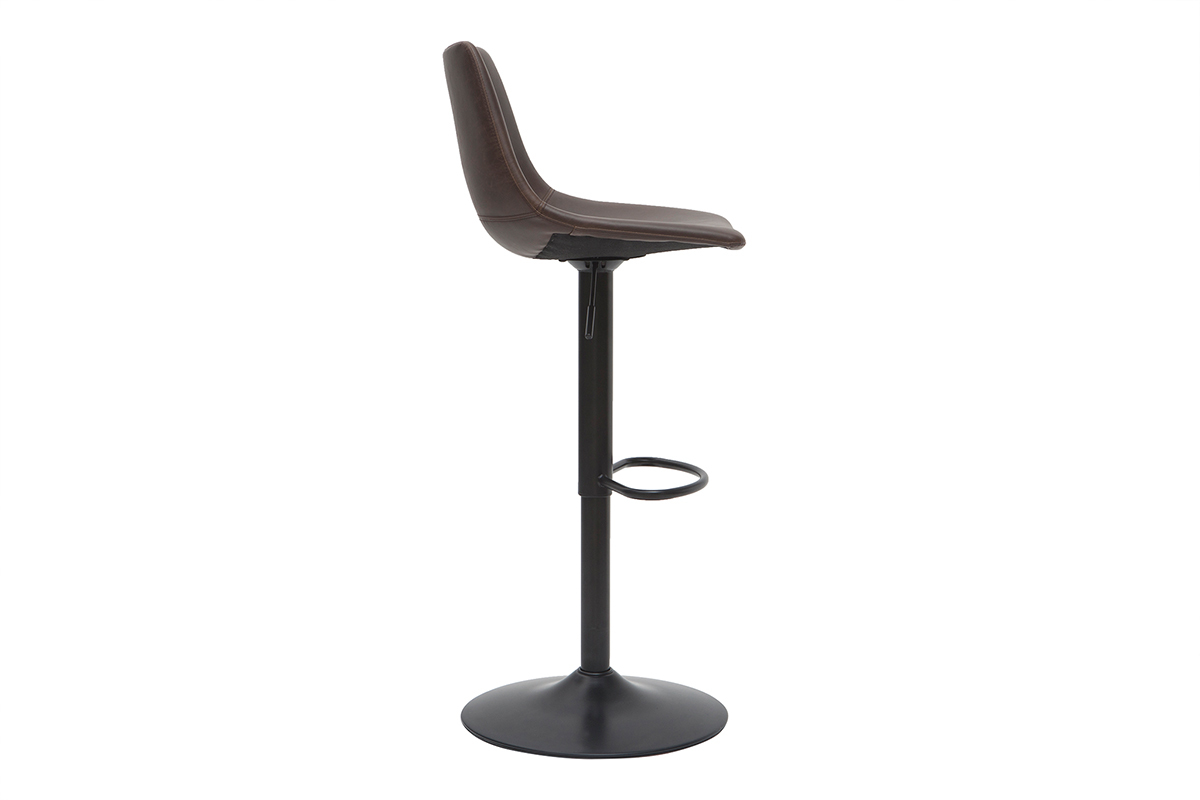 Taburete de bar vintage regulable PU marrn oscuro 61cm lote de 2 NEW ROCK