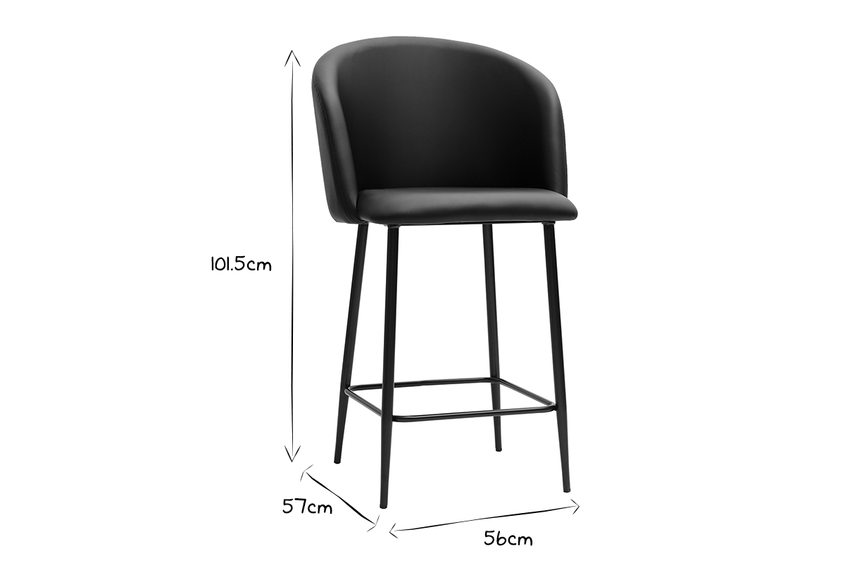 Taburete de cocina de diseo negro 68 cm VANITY