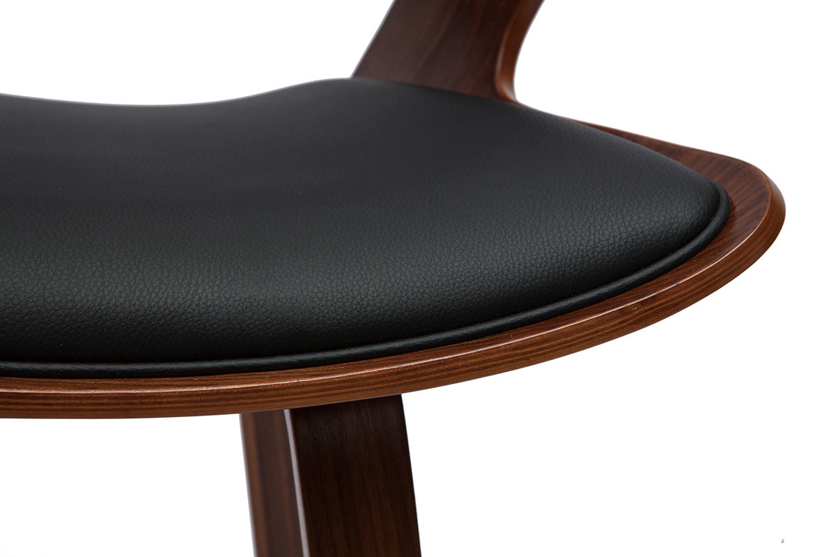 Taburete de cocina de diseo negro con madera oscura 65cm SYRAH