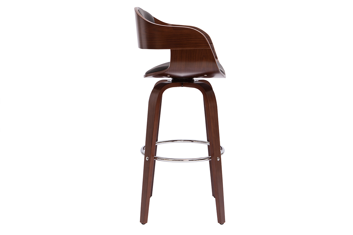 Taburete de cocina de diseo negro con madera oscura 67cm GAO