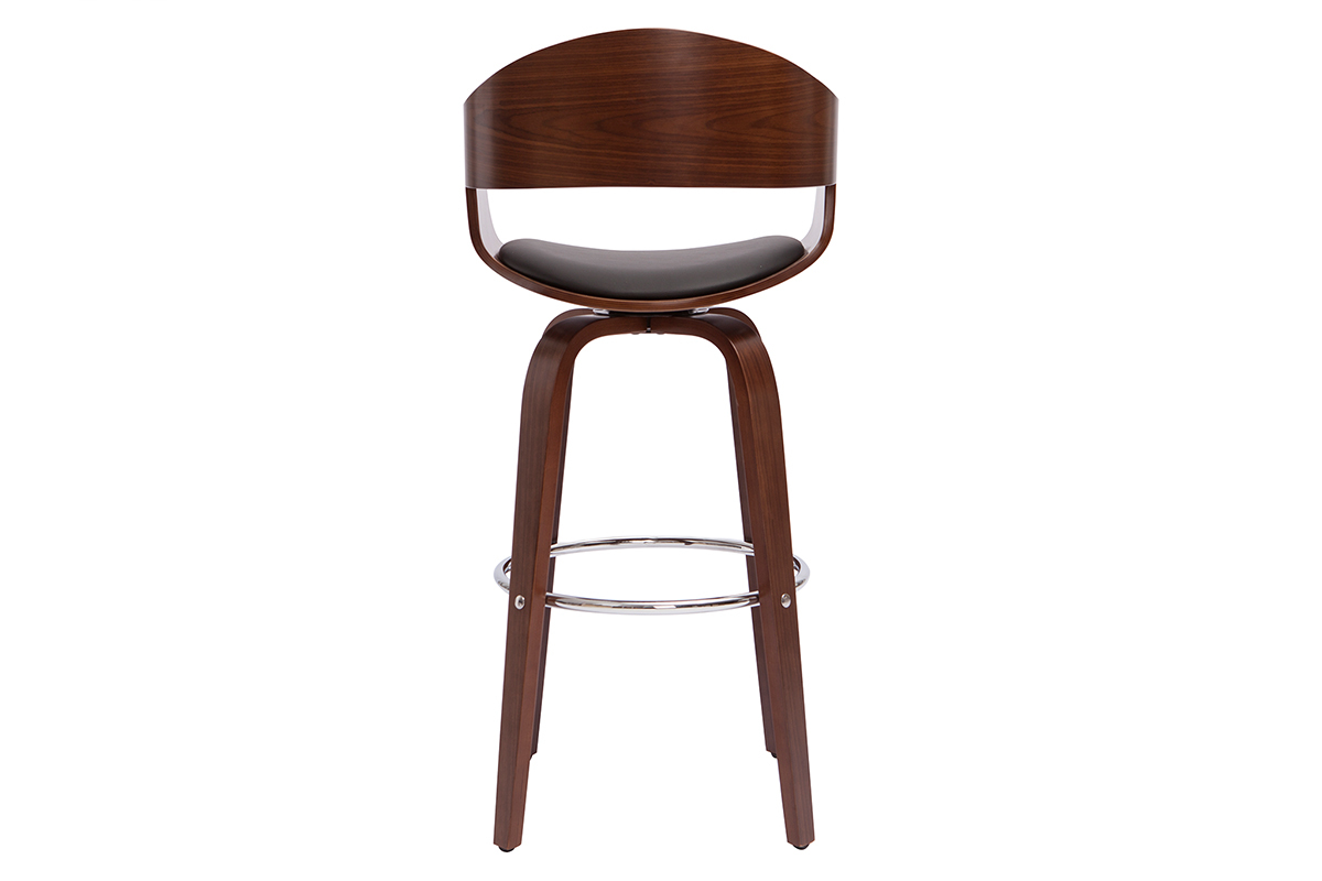 Taburete de cocina de diseo negro con madera oscura 67cm GAO