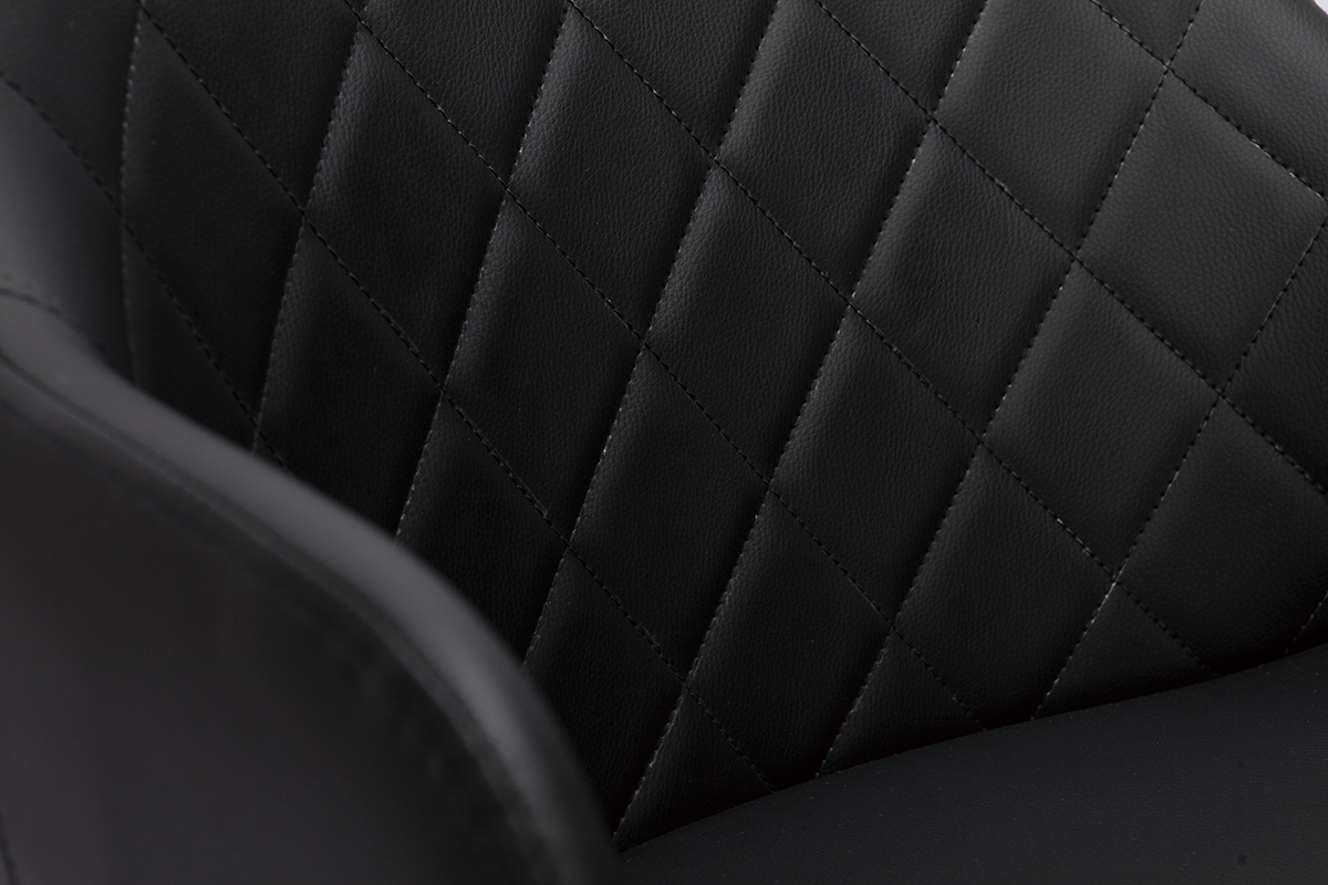 Taburete de cocina de diseo regulable negro con madera oscura LUCIEN