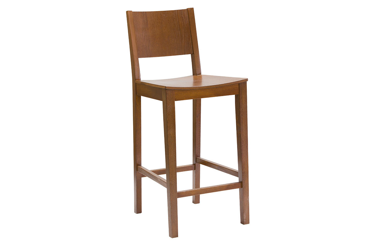 Taburete de cocina de madera oscura nogal 65 cm MELVIL
