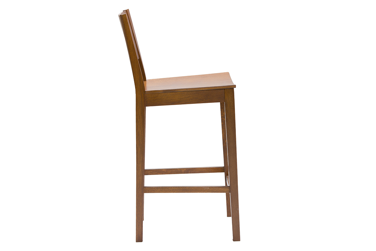 Taburete de cocina de madera oscura nogal 65 cm MELVIL