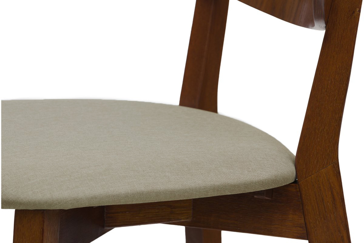 Taburete de cocina de nogal con asiento marrn glac, 65 cm de altura LUCIA