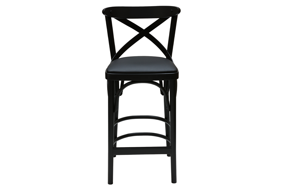 Taburete de cocina estilo bistrot de haya maciza negra 65 cm MARCEL