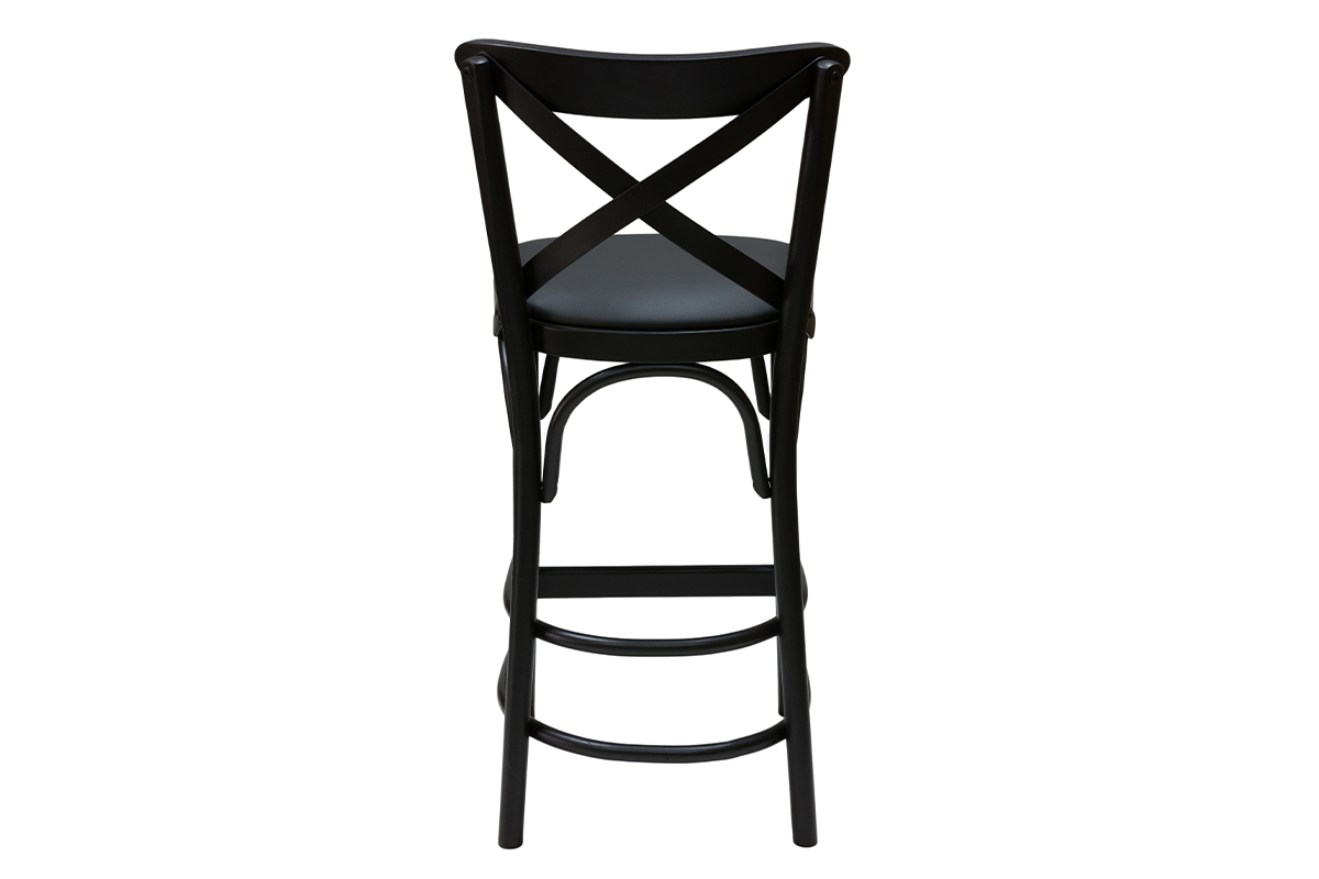 Taburete de cocina estilo bistrot de haya maciza negra 65 cm MARCEL