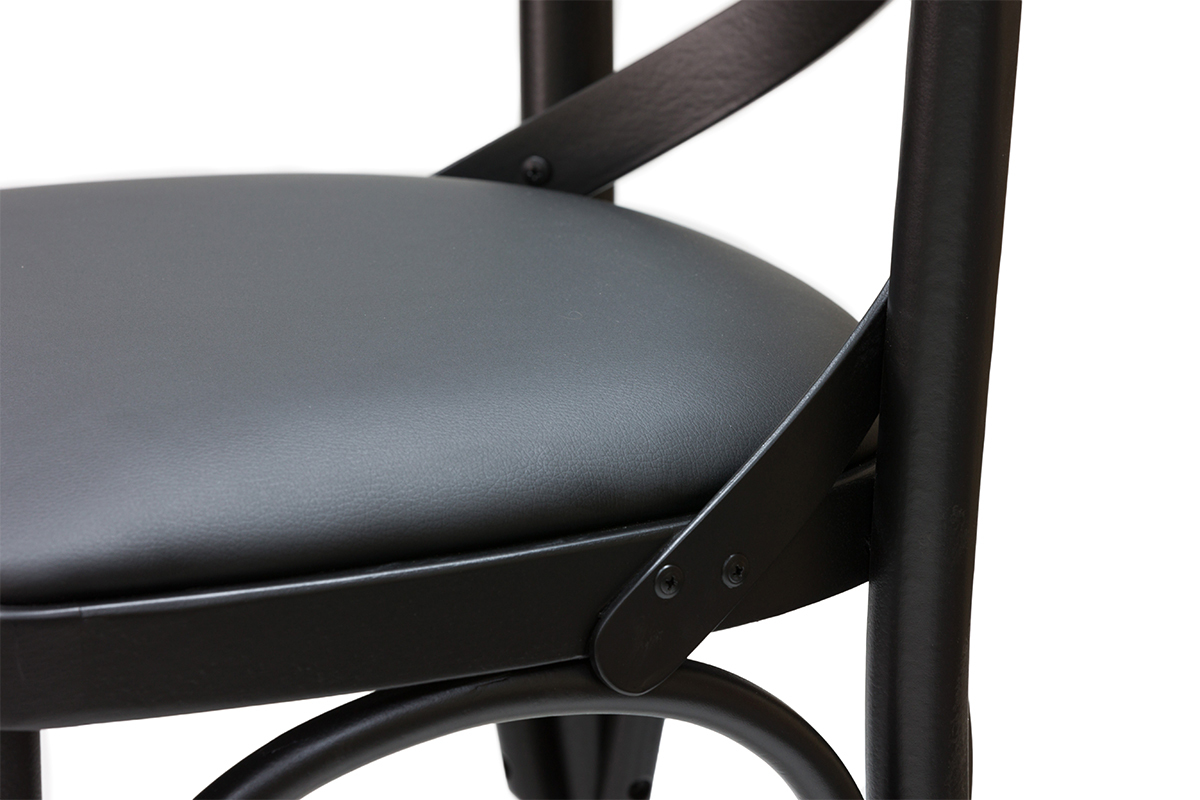 Taburete de cocina estilo bistrot de haya maciza negra 65 cm MARCEL