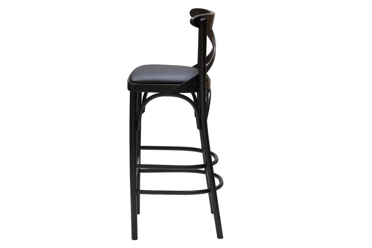 Taburete de cocina estilo bistrot de haya maciza negra 75cm MARCEL