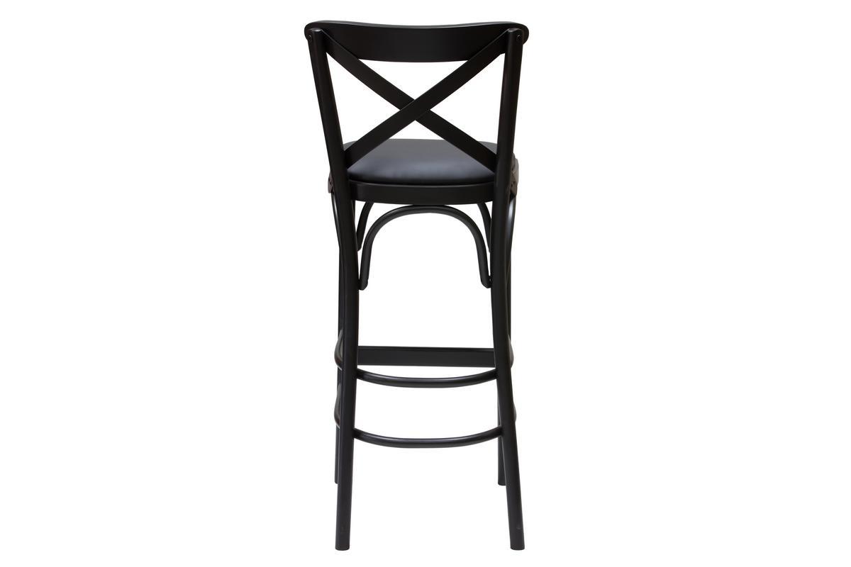Taburete de cocina estilo bistrot de haya maciza negra 75cm MARCEL