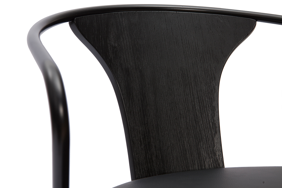 Taburete de cocina estilo industrial regulable negro BECKETT