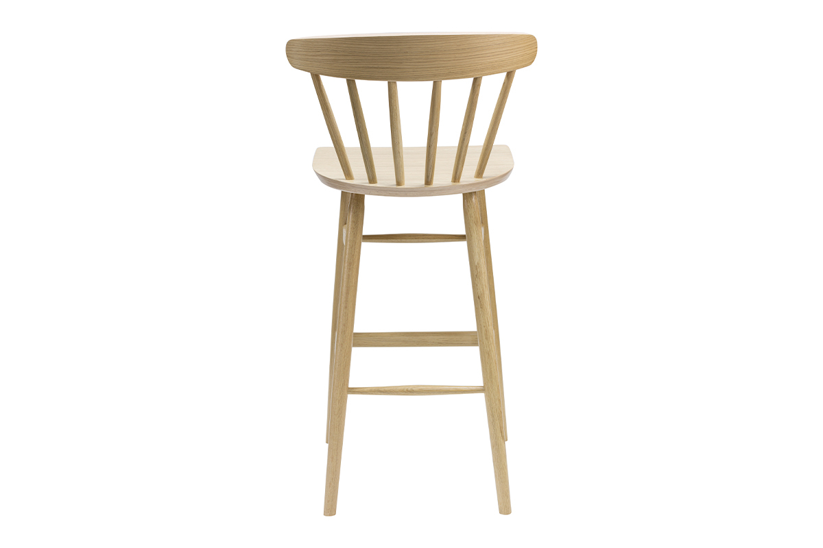 Taburete de cocina vintage con varillas de madera clara 65cm de altura DARIA