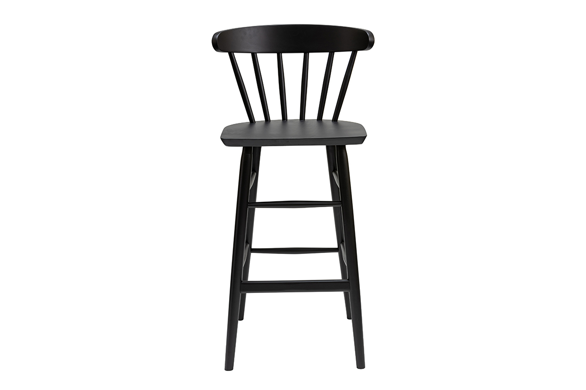 Taburete de cocina vintage con varillas negras mate 65cm de altura DARIA
