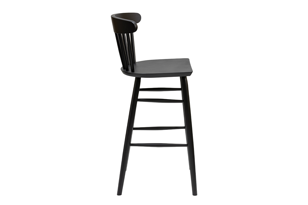 Taburete de cocina vintage con varillas negras mate 65cm de altura DARIA