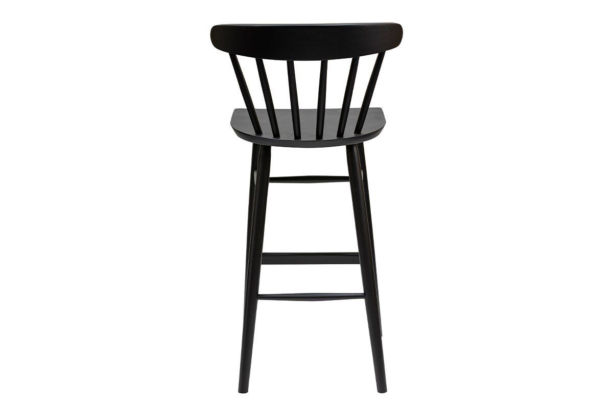 Taburete de cocina vintage con varillas negras mate 65cm de altura DARIA