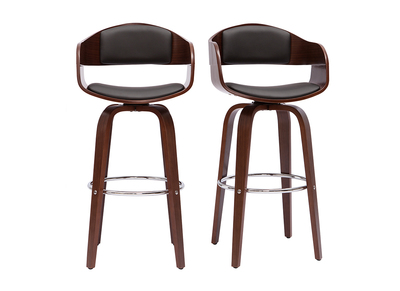 Taburete de cocina vintage giro 360&deg; nogal 67&nbsp;cm GAO