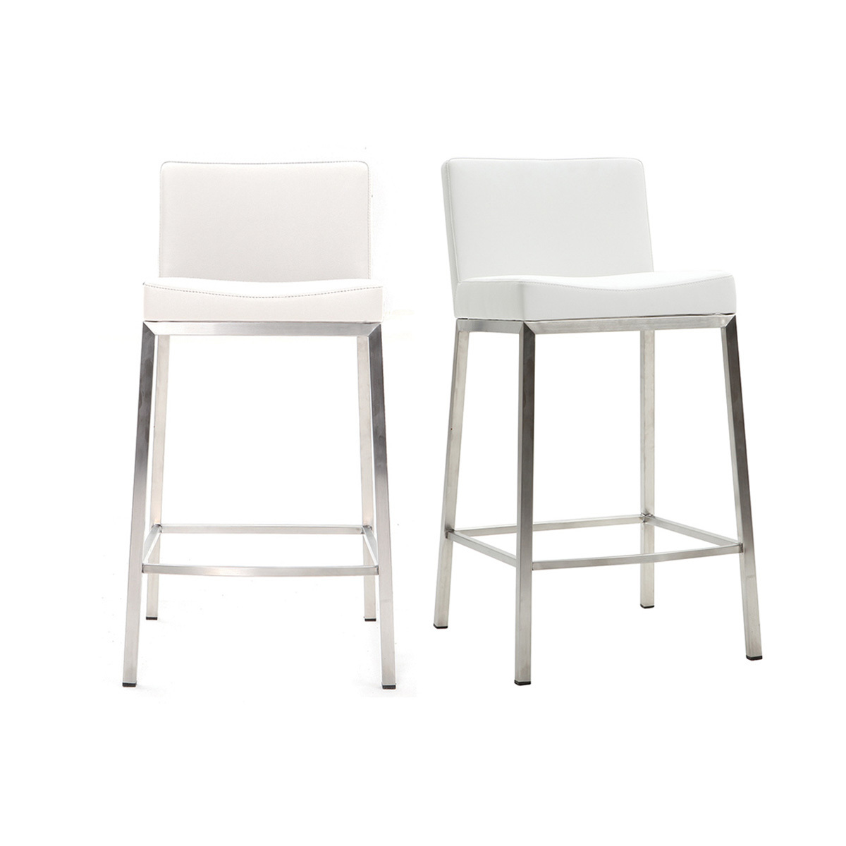 Taburete diseño 66cm blanco lote de 2 EPSILON