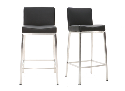 Taburete diseño 66cm negro lote de 2 EPSILON