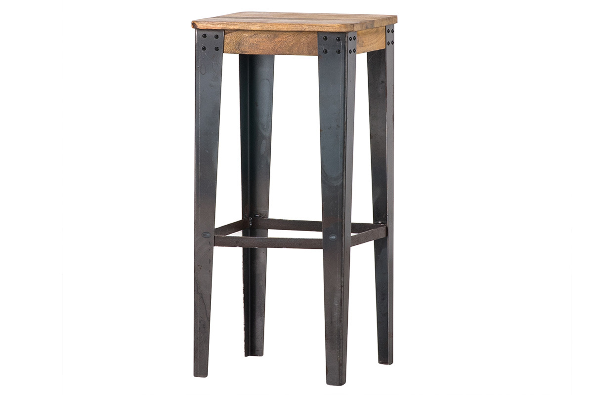 Taburete industrial acero y madera 75cm MADISON