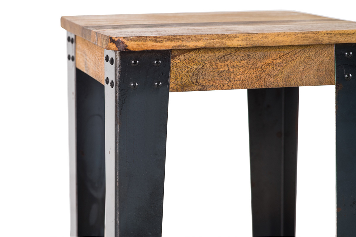 Taburete industrial acero y madera 75cm MADISON