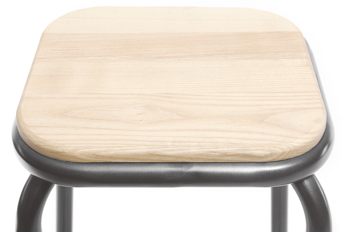 Taburete industrial inox lote de 2  A75cm MEMPHIS