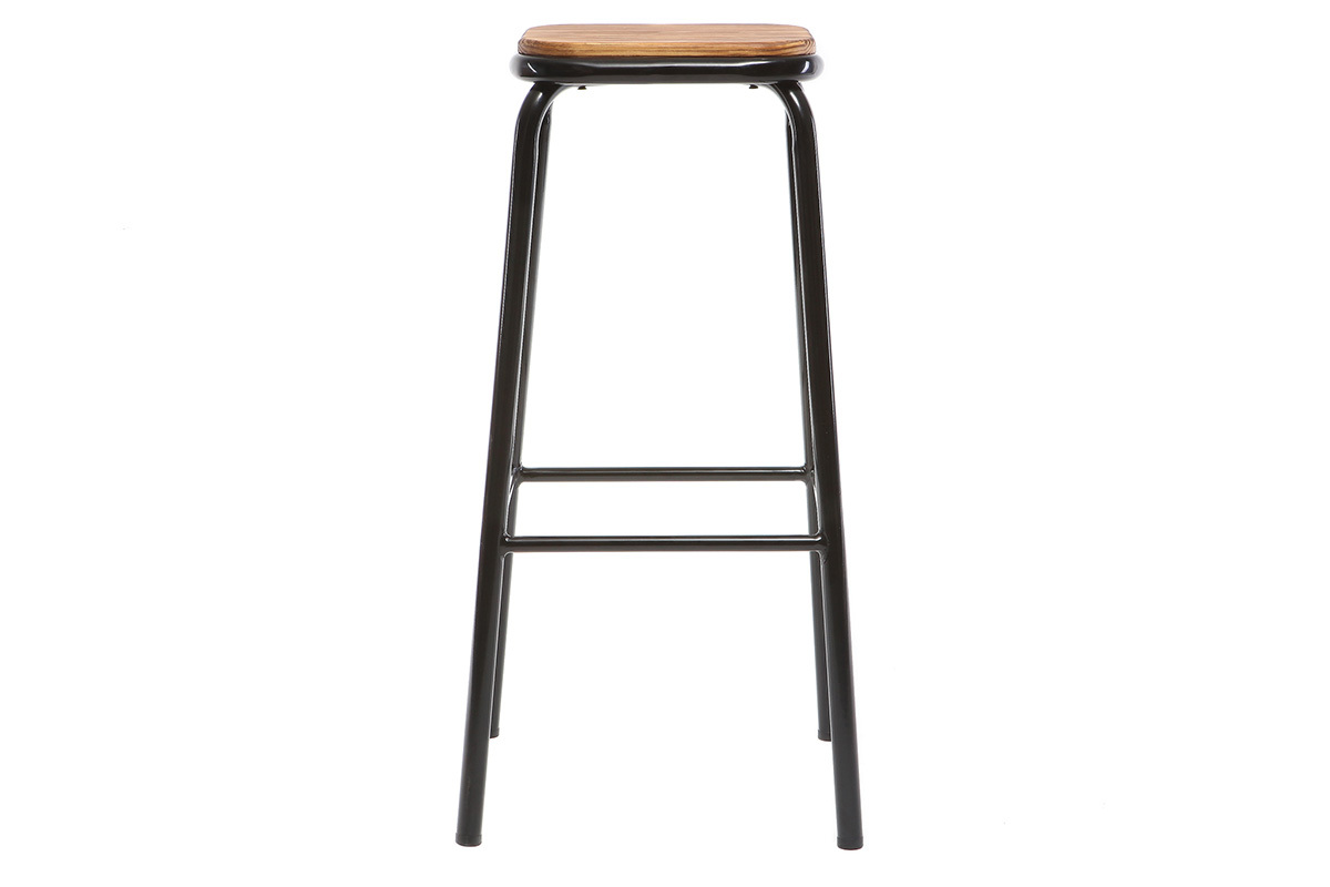 Taburete industrial inox lote de 2  A75cm MEMPHIS