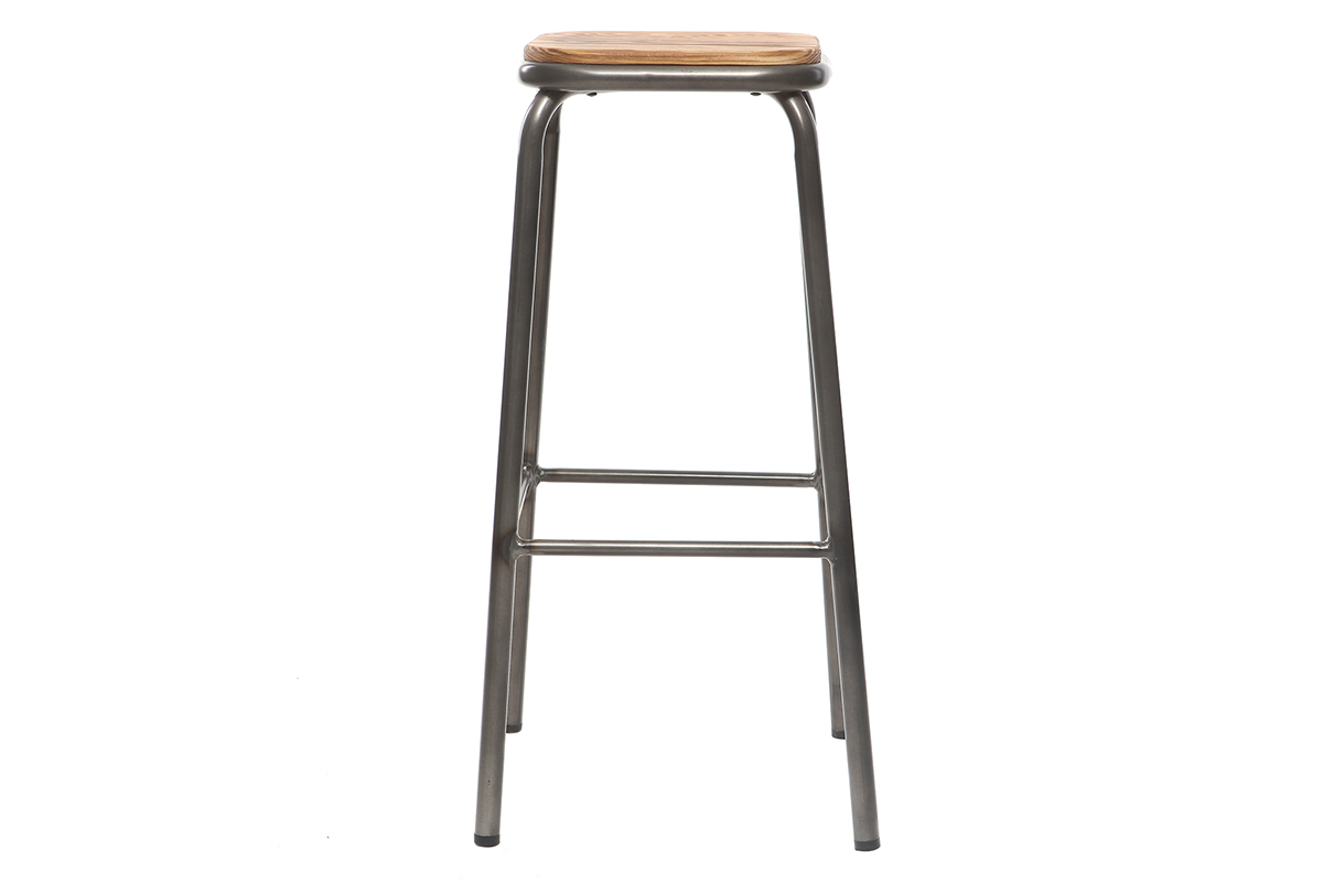 Taburete industrial negro lote de 2  A75cm MEMPHIS