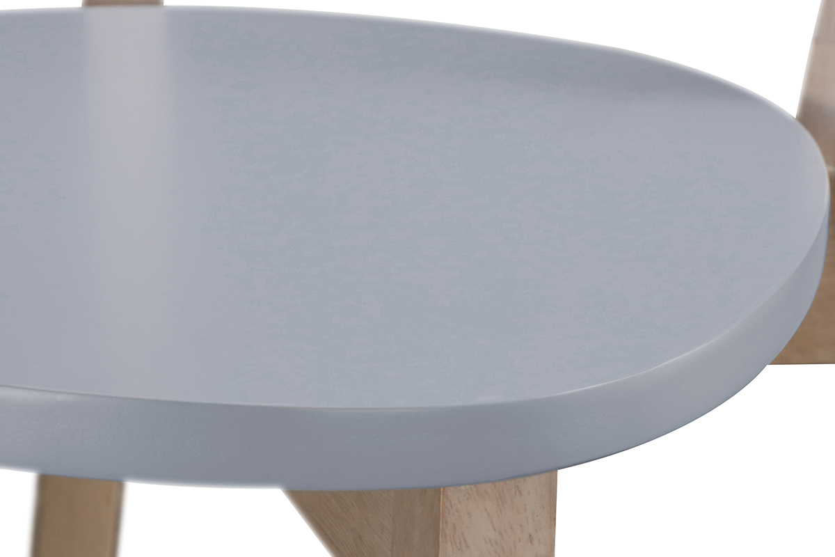 Taburete nrdico gris y madera 65cm lote de 2 LEENA