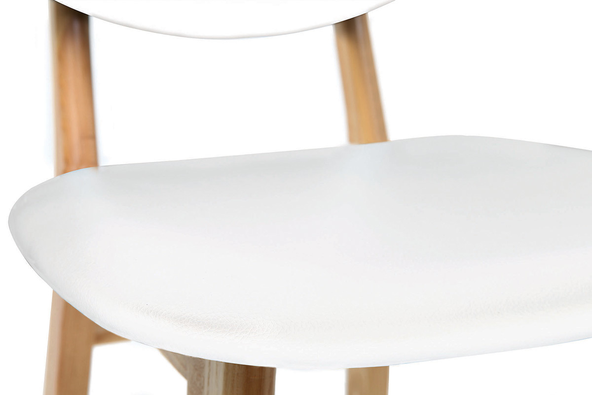 Taburete / silla de bar diseo blanco y madera natural NORDECO
