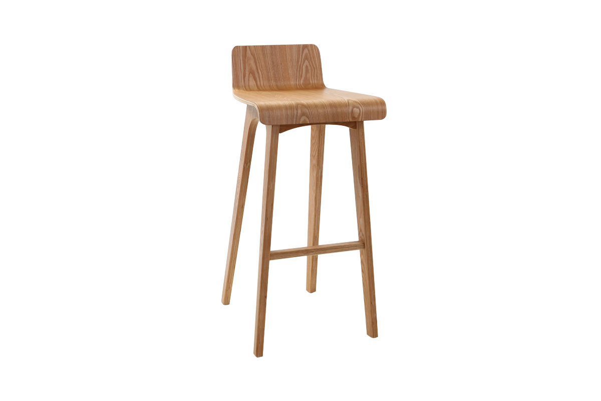 Silla Bar Moderna Nordic Tapizada De Madera Para Mesa Bar