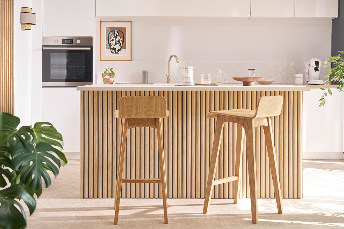 Taburete / silla de bar diseo madera natural escandinavo BALTIK
