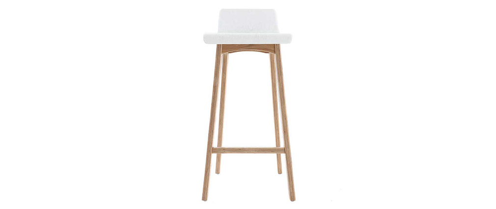 Taburete / silla de bar diseño madera natural y blanco escandinavo BALTIK