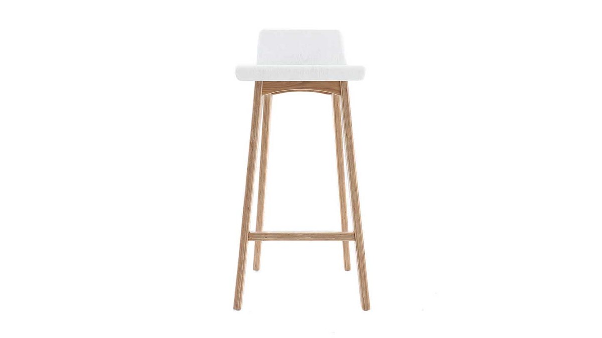 Taburete / silla de bar diseo madera natural y blanco escandinavo BALTIK