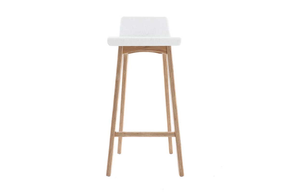 Taburete / silla de bar diseo madera natural y blanco escandinavo BALTIK