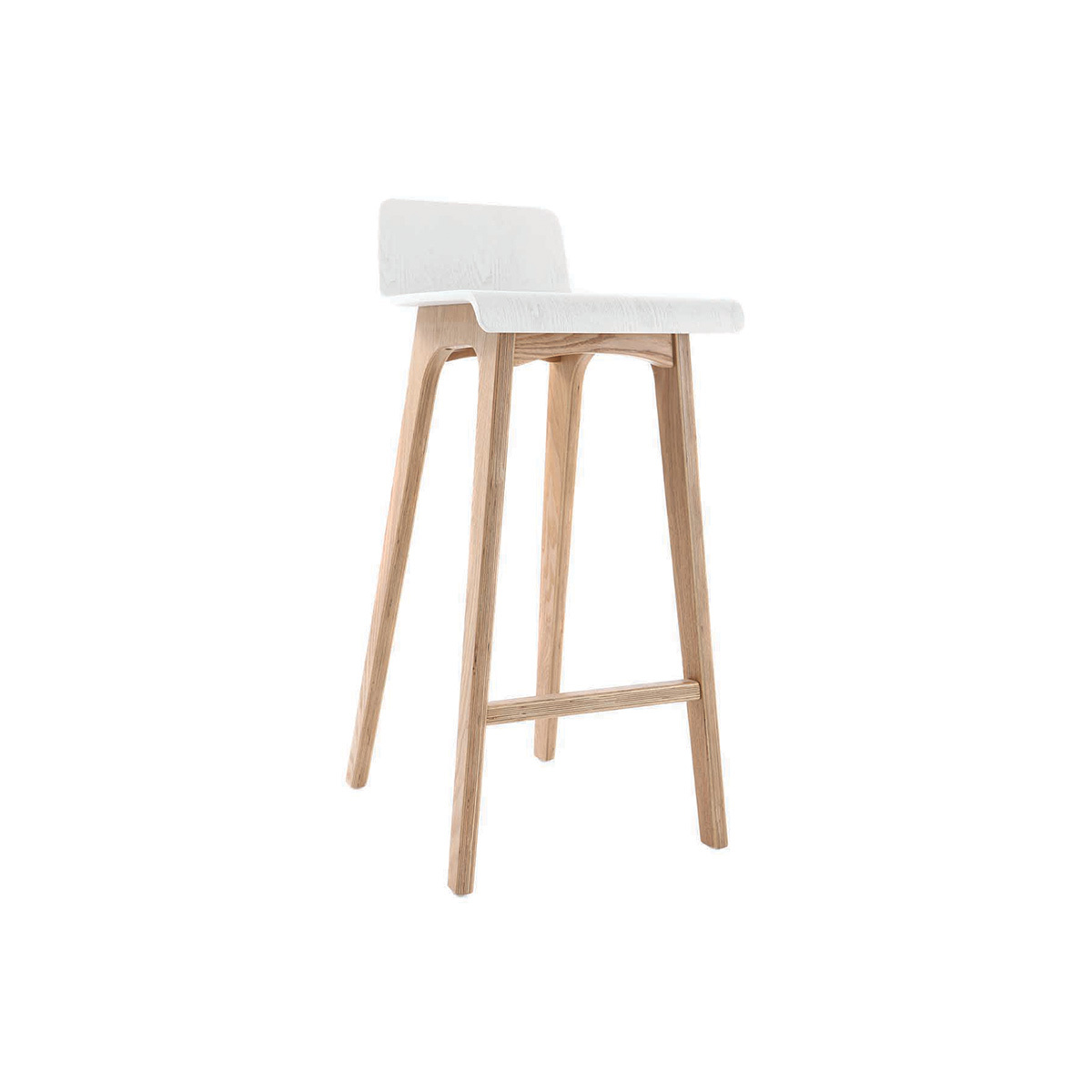 Taburete / silla de bar diseño madera natural y blanco escandinavo BALTIK