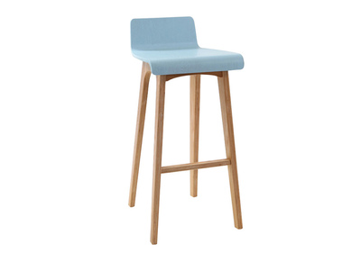 Taburete / silla de bar dise&ntilde;o madera tintada azul escandinavo BALTIK