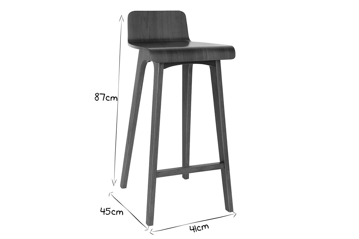 Taburete / Silla de bar madera oscura 75 cm BALTIK